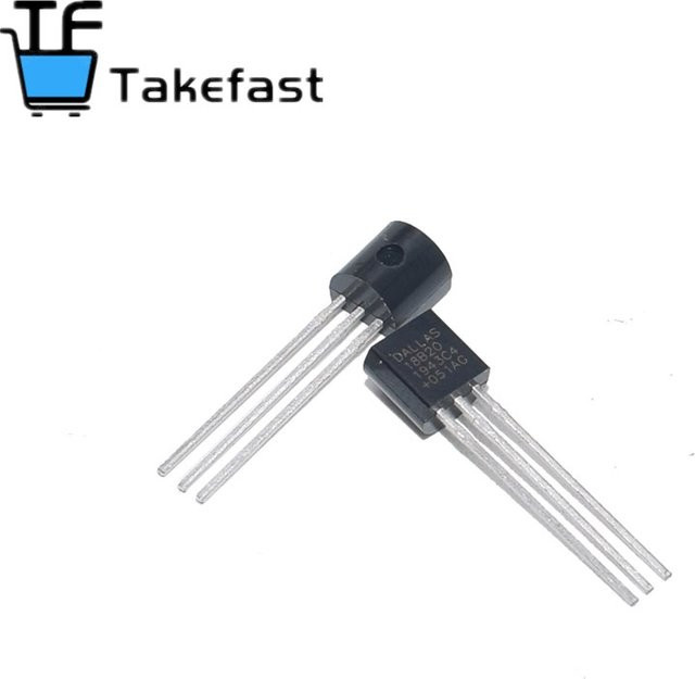 Dallas DS18B20 Temperatur-Sensor IC-Thermometer in Schwarz - Bild 1