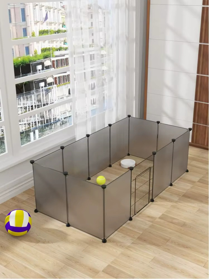 EUGAD Haustier-Laufstall aus Metall in Weiß, modular aufbaubares DIY-Drahtgehege mit Tür für kleine Tiere wie Meerschweinchen, Kaninchen oder Igel - Bild 2