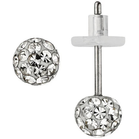 Colfem Ohrstecker Edelstahl, Silber, Kristall, Unisex - Bild 1