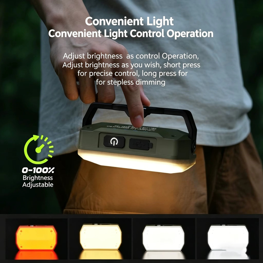 PACOONE Ultra Dünne Karten-Campinglampe mit LED und Akku, Weiße Multifunktionale Hänge-Zeltlampe für Outdoor und Notfälle - Bild 4