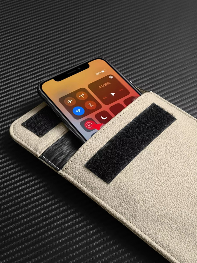 Faraday-Tasche zur Signalblockierung und als Anti-Diebstahl-Abschirmtasche für Mobiltelefone in Schwarz oder Beige - Bild 6