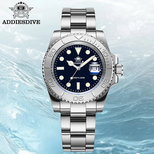 ADDIESDIVE Armbanduhr, Quarz, Edelstahl, 41 mm, Herren, 20 ATM - Bild 1