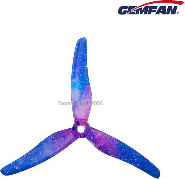 Gemfan 51433 5 Zoll 3-Blatt Propeller Set für FPV Racing Drohnen, 8 Stück (4 Paar), CW/CCW, Gelb/Mehrfarbig - Bild 1
