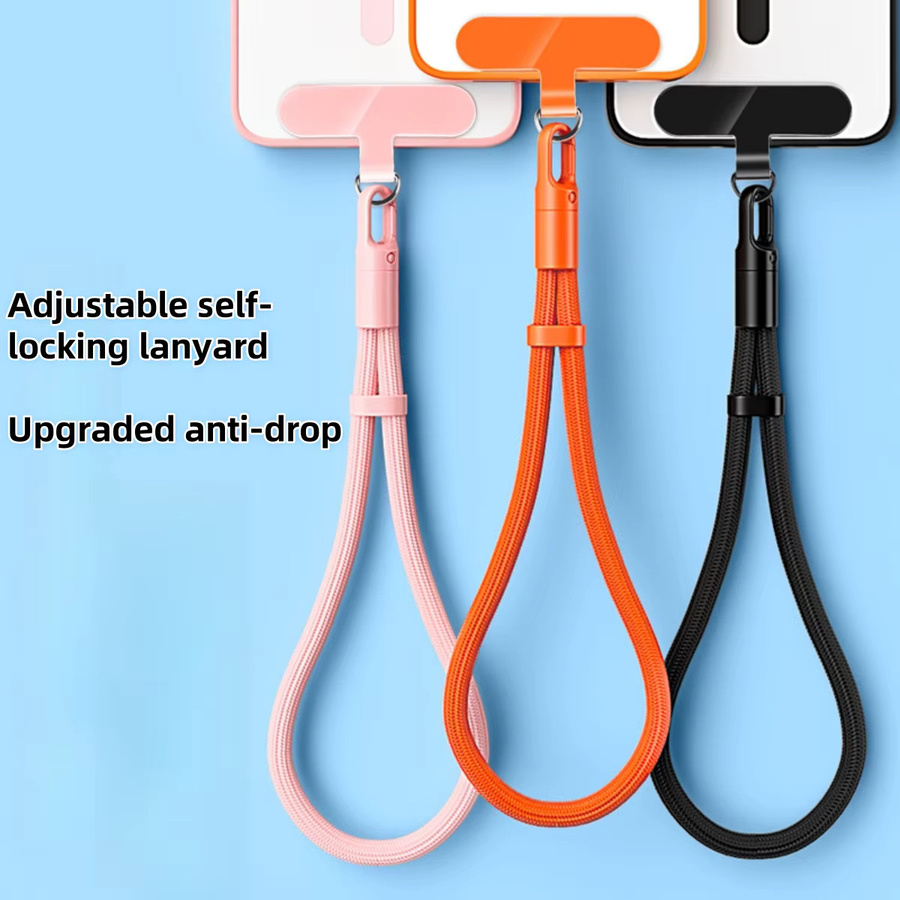 VICTORY STREET Handy-Lanyard in Schwarz, verstellbares kurzes Handgelenkband mit Anti-Drop-Design aus langlebigem Polyester - Bild 2