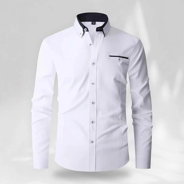 Weft Langarmhemd Herren, Business Casual, White - Bild 1