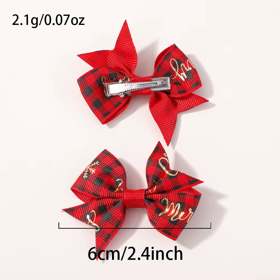 Kids Bows Haar Clips für Kinder, 6er Set, Weihnachten Motive - Bild 2