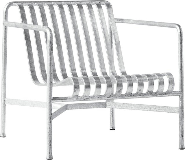 HAY Palissade Lounge Chair Low in Silber aus Stahl mit Armlehnen - Bild 1
