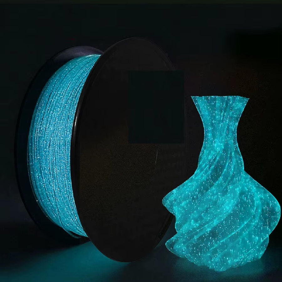 3D Maliang PLA Filament im Regenbogen-Farbwechsel, 1,75 mm, Glühwürmchenblau leuchtend im Dunkeln, Multicolor - Bild 3