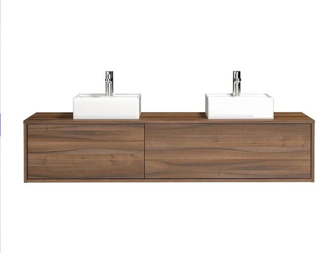 Doppelwaschtisch Isaure von Vente-unique in Natur Dunkelbraun, Breite: 150 cm - Bild 1