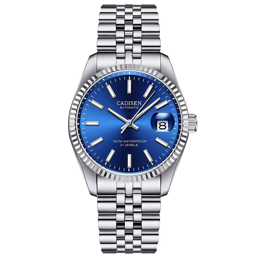 CADISEN Armbanduhr Automatik, Edelstahl, Blau, Herren - Bild 5