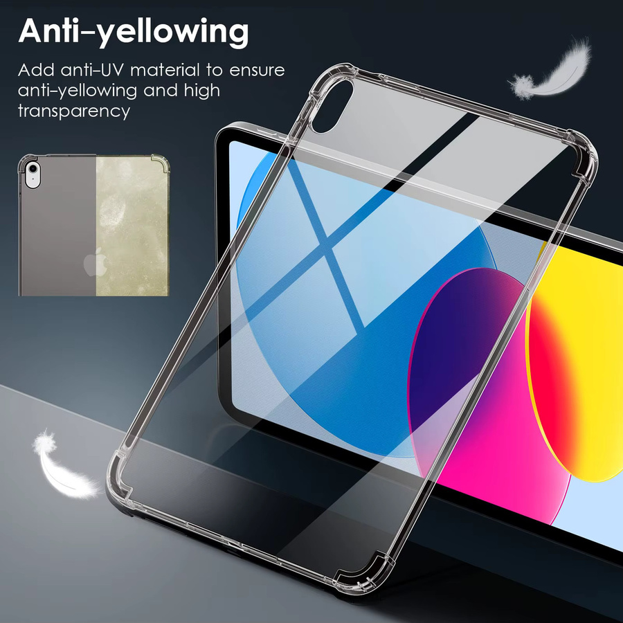 Stoßfeste Silikonhülle für iPad 11. Generation 11'' 2025 und 10. Generation 10,9'' von tzion in Transparent und Grau - Bild 5