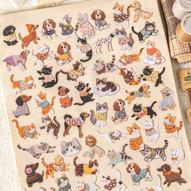 JIANQI Kawaii Katzen Aufkleber Set, 20 Stück, Mehrfarbig, Dekorativ für Scrapbooking und Tagebuch - Bild 1