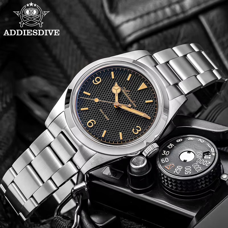 ADDIESDIVE Armbanduhr, Herren, Quarz, Edelstahl, Schwarz, 10 ATM - Bild 3