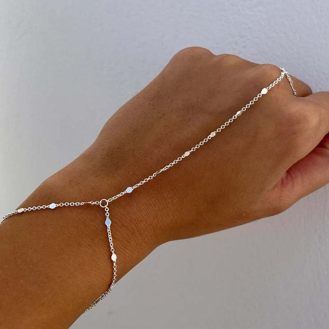 Fingerarmband Messing, Gold, Zirkonia, Kristall, Damen - Bild 1