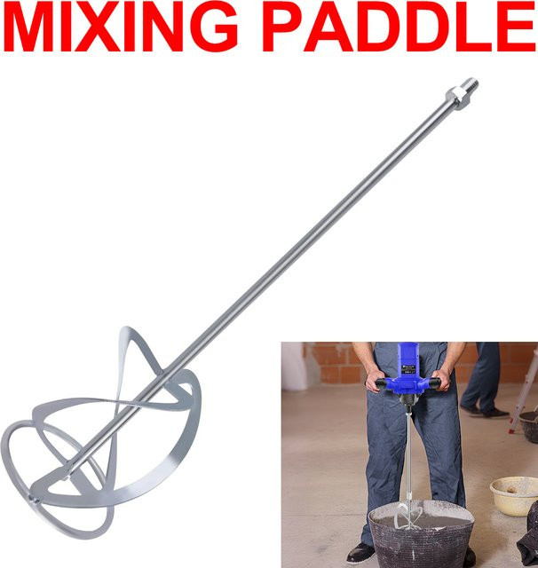 Helix-Rührstab M14 aus verzinktem Stahl für Farbe, Mörtel und Zement, Länge: 60 cm, Farbe: Silber - Bild 1