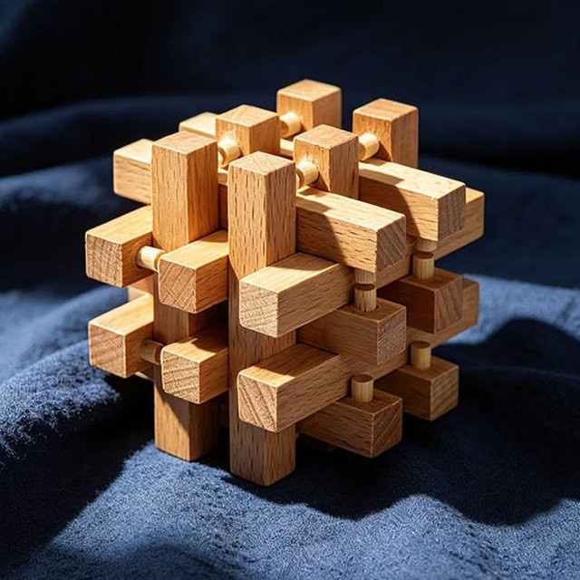 Luban Schloss Achtzehn LuoHan, Holz-IQ-Puzzle, Lernspielzeug - Bild 1