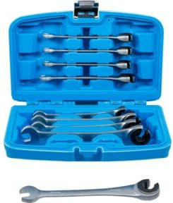 BGS Ratschenring-Maulschlüssel-Satz 30849, 9-teilig, blau, SW 8 - 17 mm - Bild 1