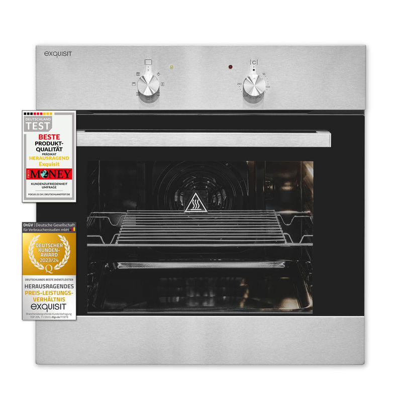 Exquisit EBE 555-1.2 U Einbaubackofen in Edelstahl, 58 l, Breite: 59,5 cm - Bild 3