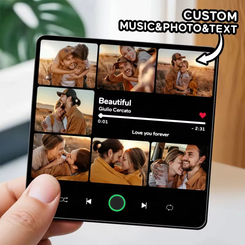 7 Stück personalisierte Foto-Musik-Kühlschrankmagnete mit Rahmen von WEMARCHJULY - Bild 5