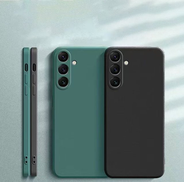 Stoßfeste Silikon-Handyhülle für Samsung Galaxy A15, A05, A05s, A25, A35, A55 5G in Schwarz und Grün - Bild 1