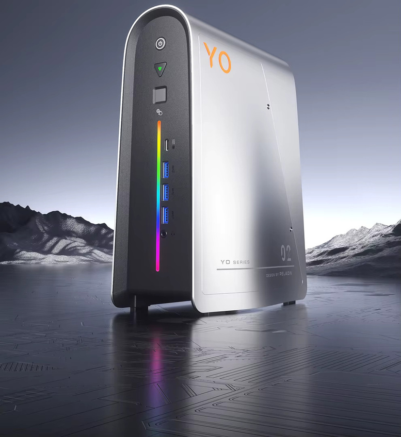 Peladn YO2 AI Mini-PC AMD Ryzen AI Max+ 395 mit 128GB DDR5, 2TB SSD PCIe 4.0 und Radeon 8060s Grafik in Silber - Bild 2