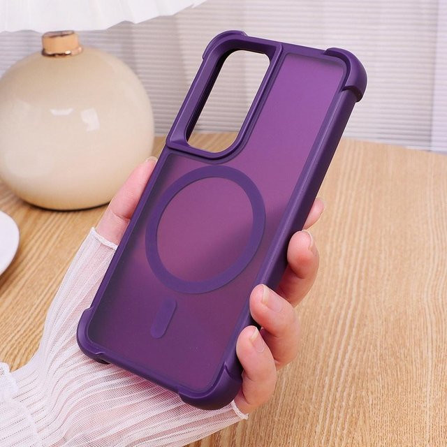 Stoßfeste magnetische Schutzhülle für Samsung Galaxy S26 S25 S24 S23 Ultra Plus in Purple, matt und durchscheinend, kompatibel mit kabellosem Laden - Bild 1