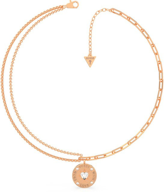 Guess Halskette Damen, Edelstahl, Roségold, Kristall - Bild 1