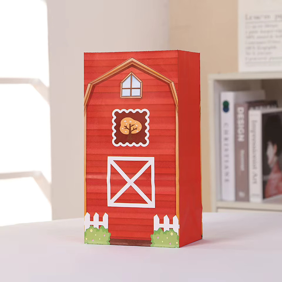 Set aus Papier-Geschenktaschen mit Bauernhof-Tier-Motiv für Kindergeburtstage und Partys - Bild 2