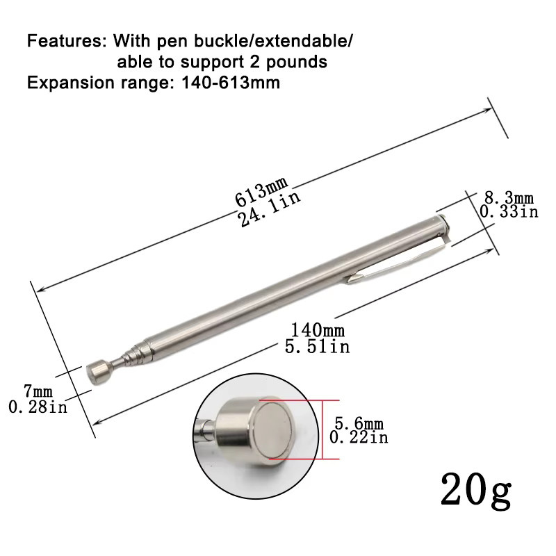 Magnetischer Teleskop-Stiftclip von Mr Drill zum Aufnehmen von Kleinteilen und Werkzeugen für die Autoreparatur - Bild 2