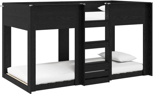 vidaXL Etagenbett für Kinder in Schwarz und Eichen-Optik aus Holzwerkstoff - Bild 1