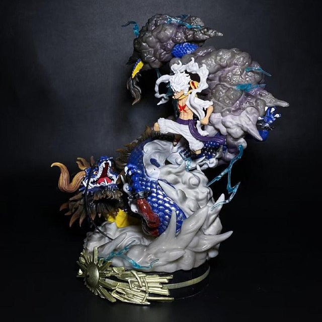 Yiran toy 1 One Piece Nica Lufei Gegen Longkaiduo Statue Anime Modell 23cm - Bild 1