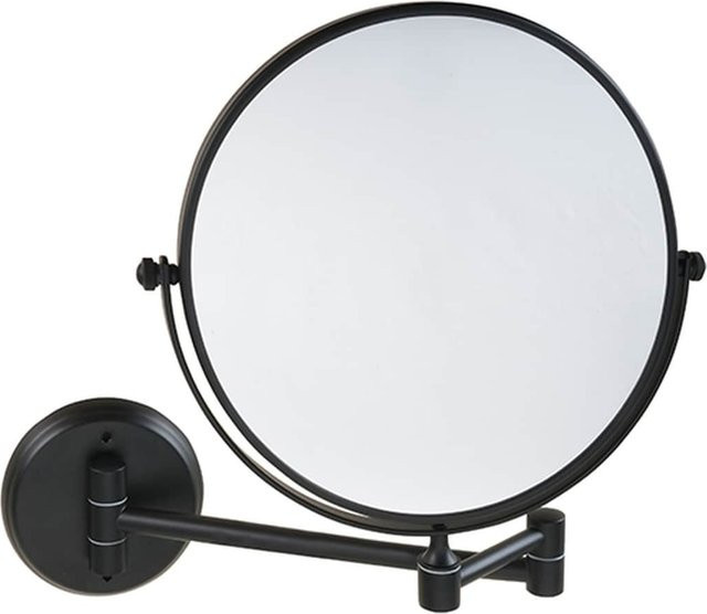 Brillantbad BARK Kosmetikspiegel doppelseitig aus Messing und Glas in Schwarz, B/H/T: 43 x 23 x 3 cm - Bild 1