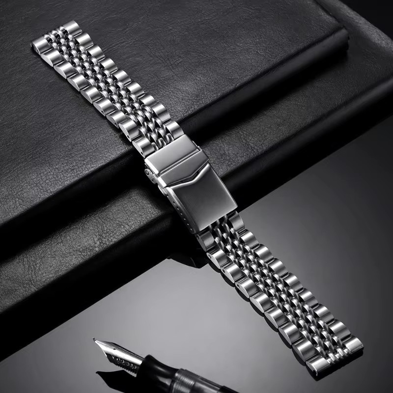 Uhrenarmband Edelstahl, Faltschließe, Silber, Unisex - Bild 3