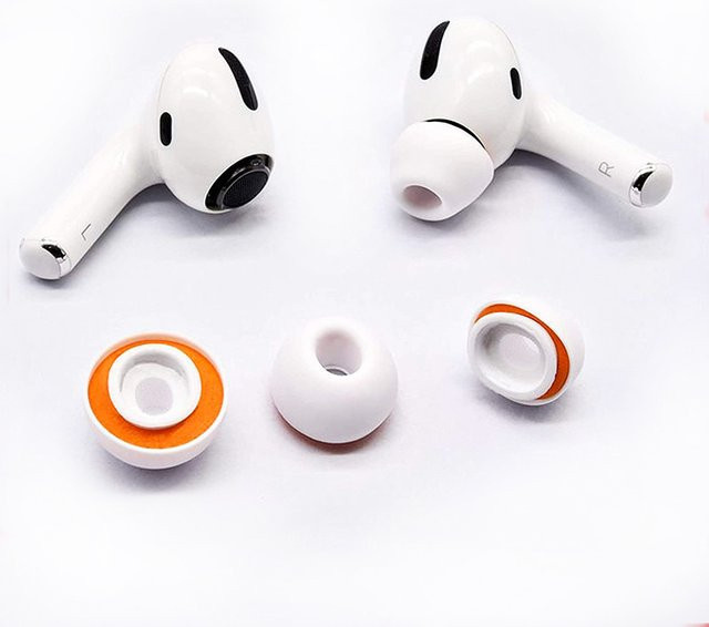 Trig Rain Memory-Schaum-Ohrstöpsel für Apple AirPods Pro 2, Silikon-Ersatz-Ohrpolster in Weiß, 1 Paar - Bild 1