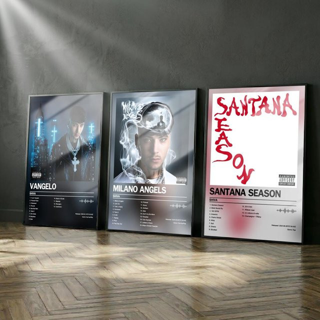 Shiva Vangelo Poster-Album-Set mit modernem abstrakten Grafik-Kunstdruck auf Leinwand in Weiß - Bild 1