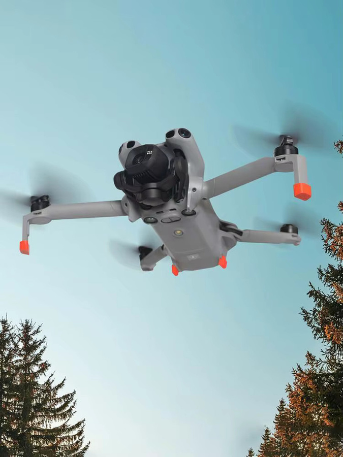 DJI Mini 5 Pro Zubehör: Höhenstehendes und faltbares Fahrwerk in Orange als Schutzhalterung und Drohnenständer - Bild 6