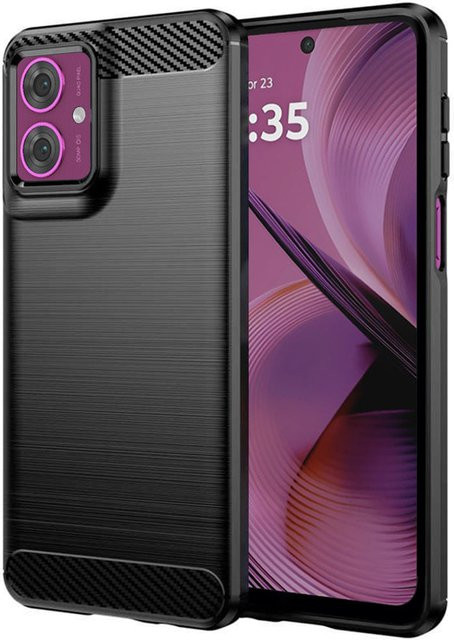 Techsuit Schutzhülle für Motorola Moto G55 in Schwarz mit Carbon-Optik - Bild 1