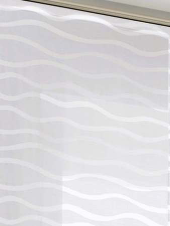 Schiebevorhang Heine Home in Weiß, semi-transparent mit Grafikdesign, Material: 65% Baumwolle, 35% Polyester, Höhe: 145 cm, Breite: 145 cm