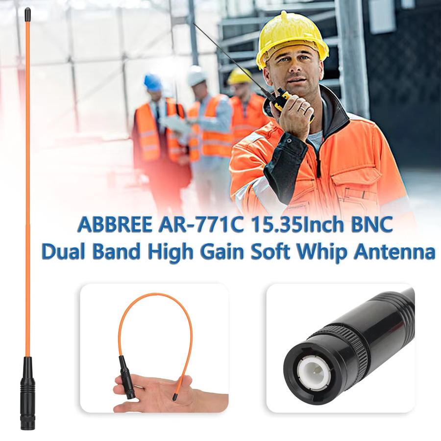 ABBREE AR-771C Dualband-Flexible Antenne BNC 144/430 MHz für Walkie Talkie IC-V85 F3S HT-66 - Bild 4
