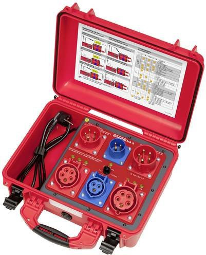 Benning Messadapter MA 3 für passive Prüfungen in Rot mit CEE-Kupplungen 16A 3-polig, 32A 5-polig und 16A 5-polig sowie CEE-Steckern 16A 3-polig, 16A 5-polig und 32A - Bild 1