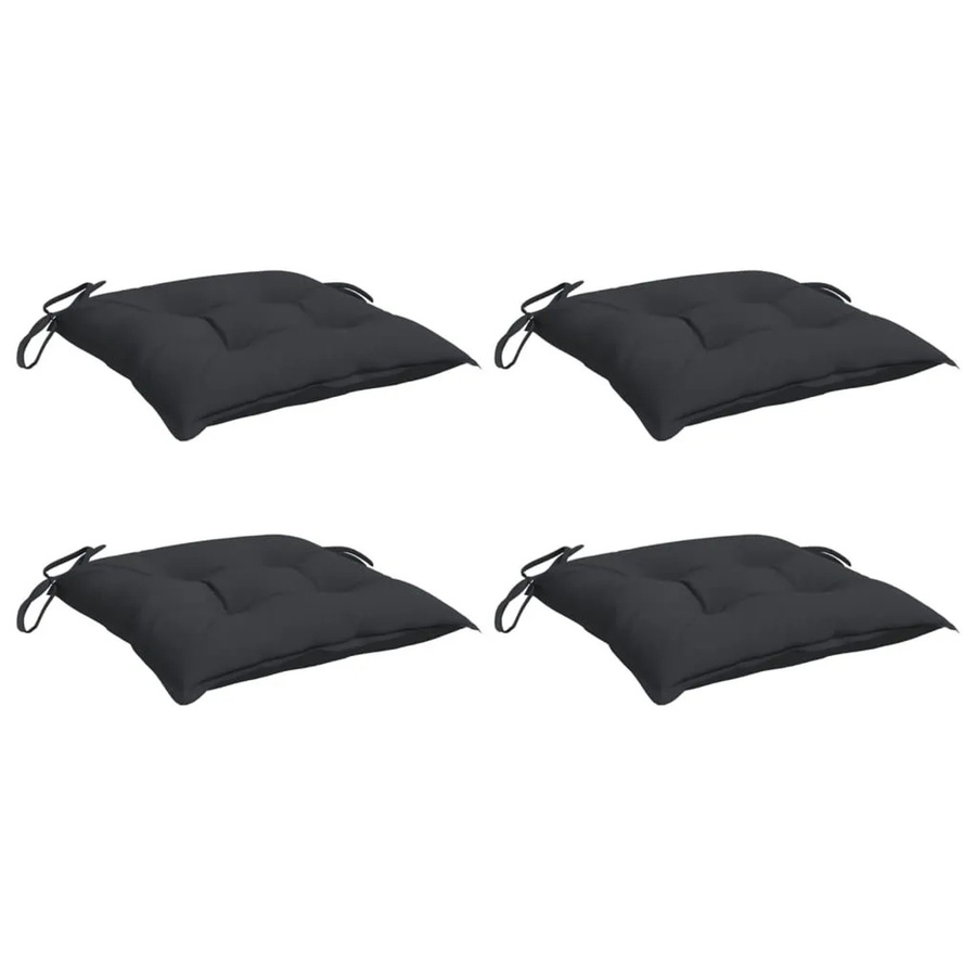 vidaXL Stuhlkissen 4er Set Schwarz aus Oxford-Gewebe, B/T/H: 40 x 40 x 7 cm - Bild 2