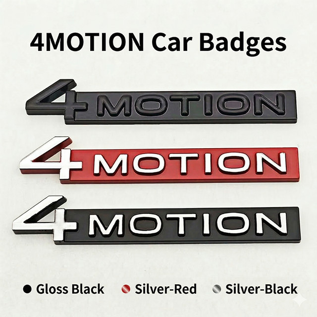 Volkswagen 4MOTION Auto Heckklappen-Emblem Abzeichen Aufkleber in Schwarz für Golf Passat Tiguan Touareg - Bild 1