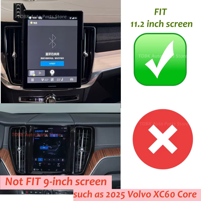 Smartphone Halterung mit kabelloser Ladestation für Volvo XC60 und XC90, Schwarz - Bild 2