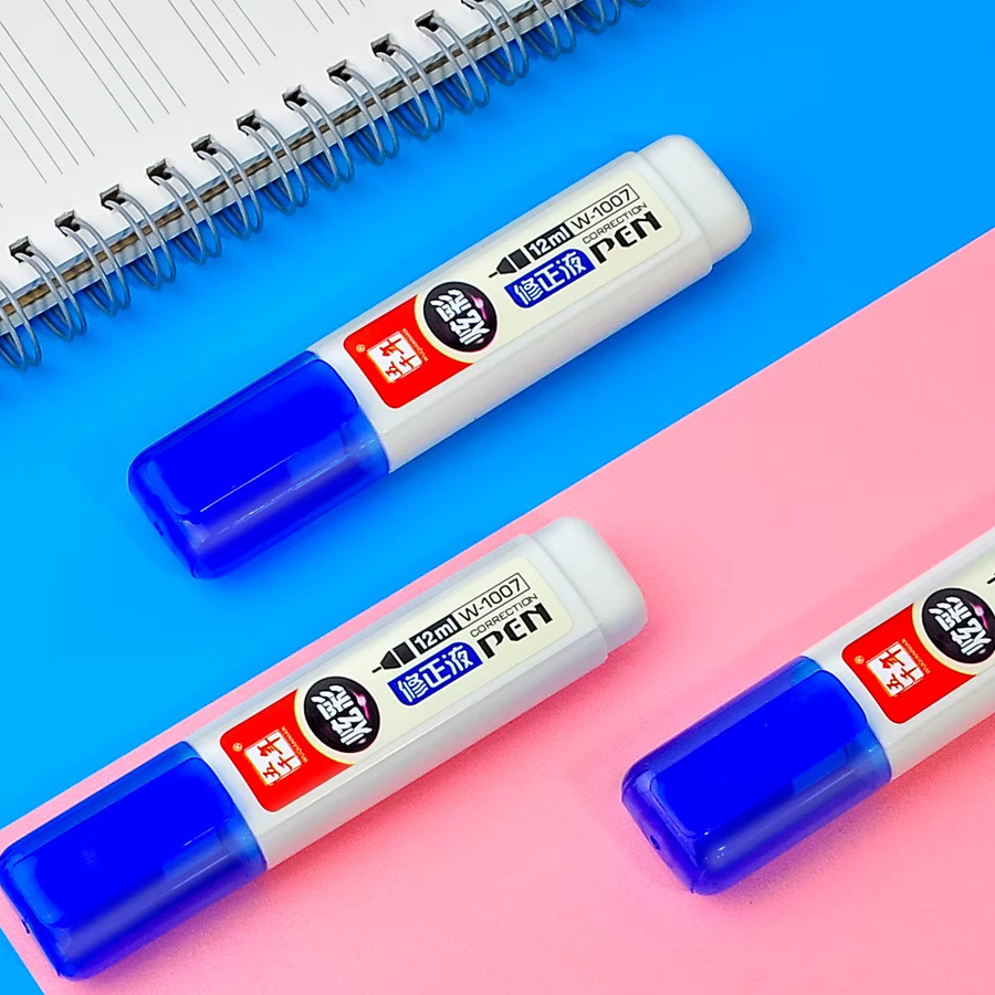 WQN Korrekturstift in Weiß mit 12 ml Korrekturflüssigkeit für Schule und Büro - Bild 2