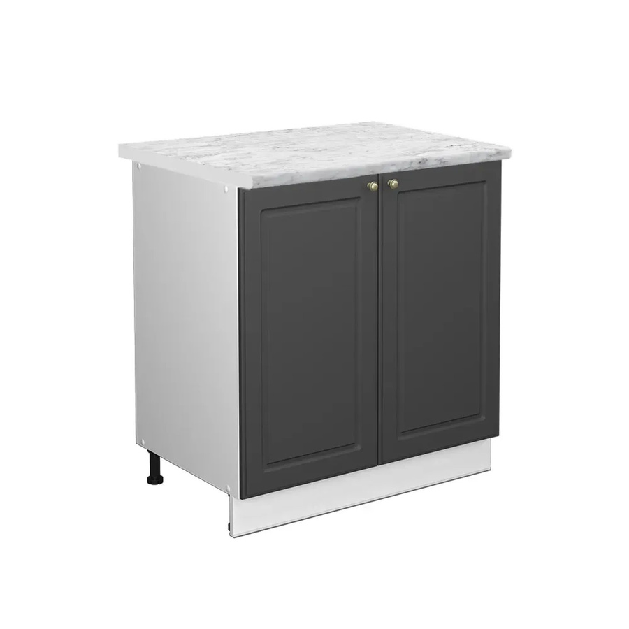 Vicco Spülenunterschrank Fame-Line in Anthrazit Hochglanz und Weiß mit Regal, B/T/H: 80 x 60 x 82 cm - Bild 2