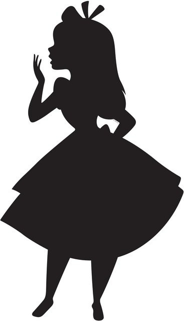 Komar Wandbild Alice Silhouette Schwarz B: 40 cm, H: 50 cm - Bild 1