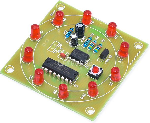 LOTHYE NE555 CD4017 LED Lucky Plattenspieler DIY Elektronik-Bausatz zum Löten - Bild 1