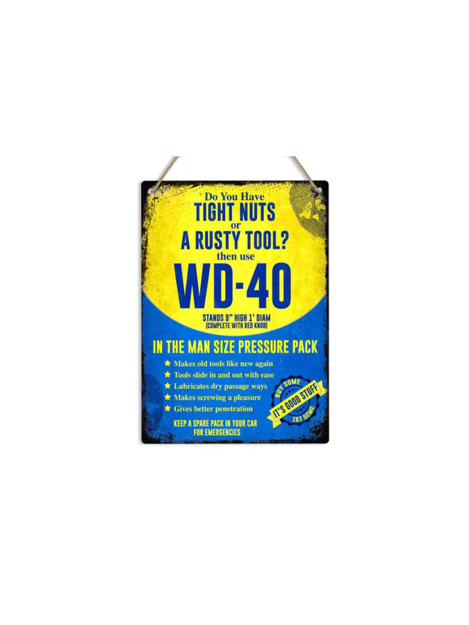WD-40 Retro Metall-Blechschild Plakette in Multicolour, B/H: 20,0 x 14,0 cm - Bild 2