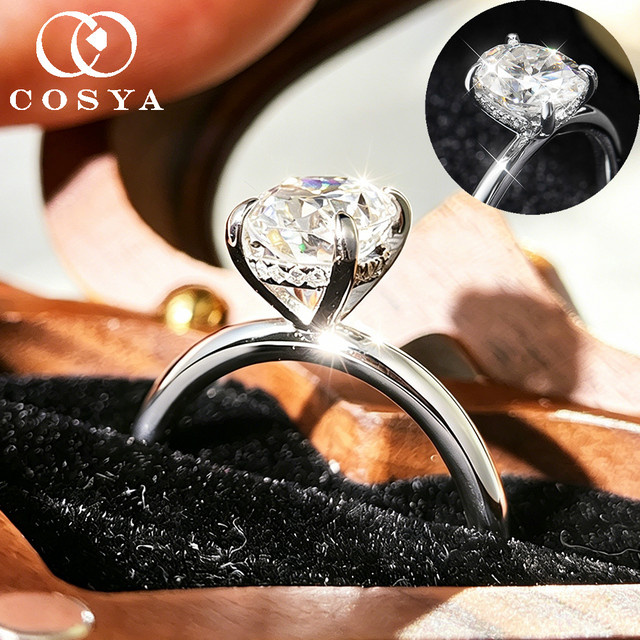 COSYA Moissanit-Ring, 925 Silber, Damen - Bild 1