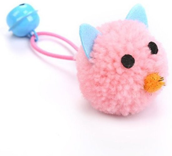 YJSTY Katzenspielzeug Plüsch Maus, mit Glocke, 1-teiliges Set, rosa - Bild 1